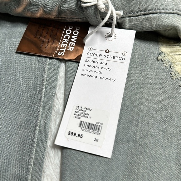 Lane Bryant Mid-Rise Super Stretch Power Pockets Skinny Denim Jeans Grey 28 NEW - Picture 8 of 16